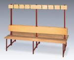 ŁAWKA SZATNIOWA PRZEDSZKOLNA DWUSTRONNA Z WIESZAKIEM  1500x500x1200/310 /sklejka/