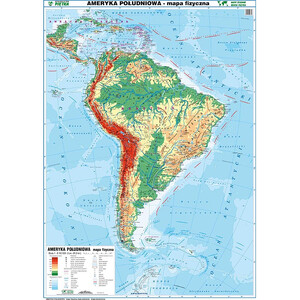 Dwustronna mapa ścienna Ameryki Południowej – fizyczna / polityczna 1:8 150 000