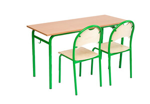 Stół szkolny NYSA-OKI 2-os. oraz 2 krzesełka szkolne Nysa OKI - zestaw