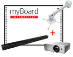 myBoard BLACK 86" Nano + Optoma X309ST (short XGA) + uchwyt ścienny do projektora + okablowanie 10m (230V, HDMI) + soundbar