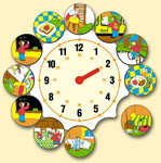 Czas - zestaw dydaktyczny do kształtowania pojęć związanych  z czasem (magnetyczny)