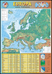 Europa - mapa fizyczna plansza dydaktyczna