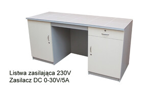 Stół laboratoryjny ( demonstracyjny ) 2-szafkowy NYSA z zasilaczem DC