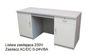 Stół laboratoryjny ( demonstracyjny ) 2-szafkowy NYSA z zasilaczem AC/DC