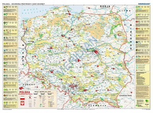 Polska - ochrona przyrody i sieć ECONET - mapa ścienna