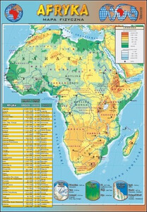 Afryka - mapa fizyczna plansza dydaktyczna