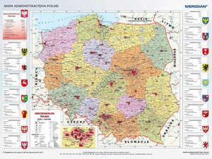 Mapa administracyjna Polski 160x120cm (stan na 2014)