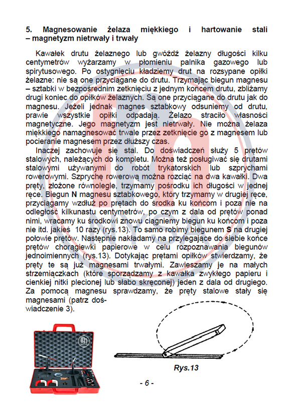 magnetyzm zestaw szkolny Komplet do magnetyzmu