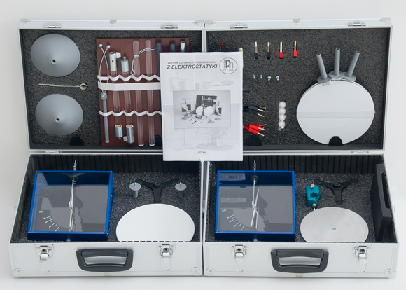 Zestaw do doświadczeń z elektrostatyki - pomoce dydaktyczne elektrometr elektroskop Pomoce dydaktyczne elektroskop elektrometr do elektrostatyki - pracownia fizyczna - elektrostatyka zestaw sprzętu szkolnego